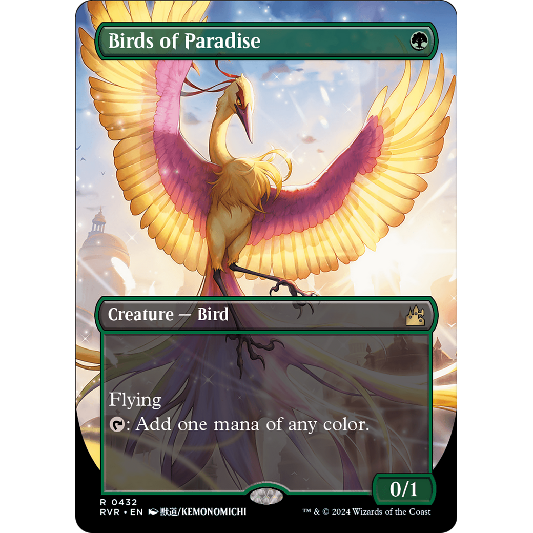 Birds of Paradise (RVR-432) - Ravnica Remastered (Borderless) Foil