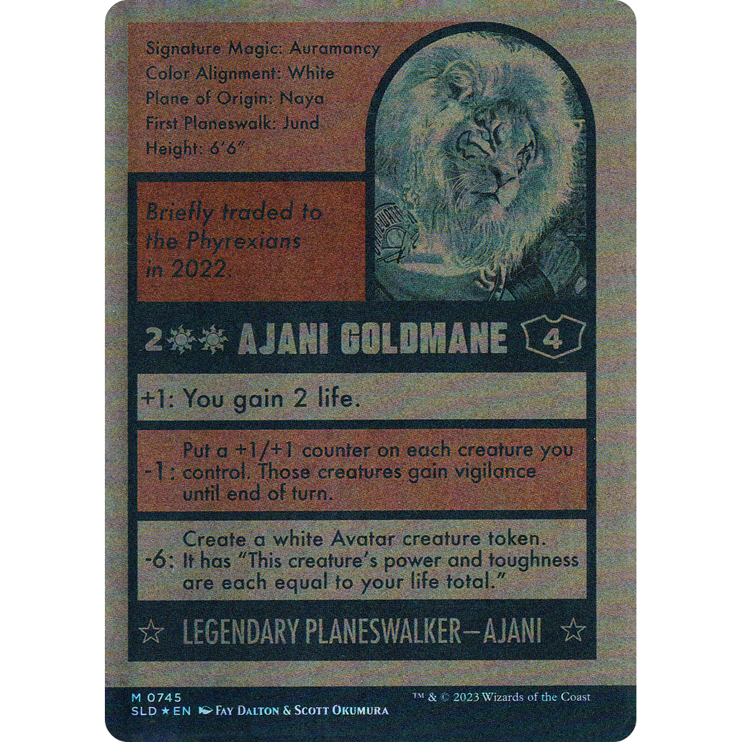 Ajani Goldmane (745) (Autographed) (SLD-745) - Secret Lair Drop: (Full Art) (Borderless) Foil