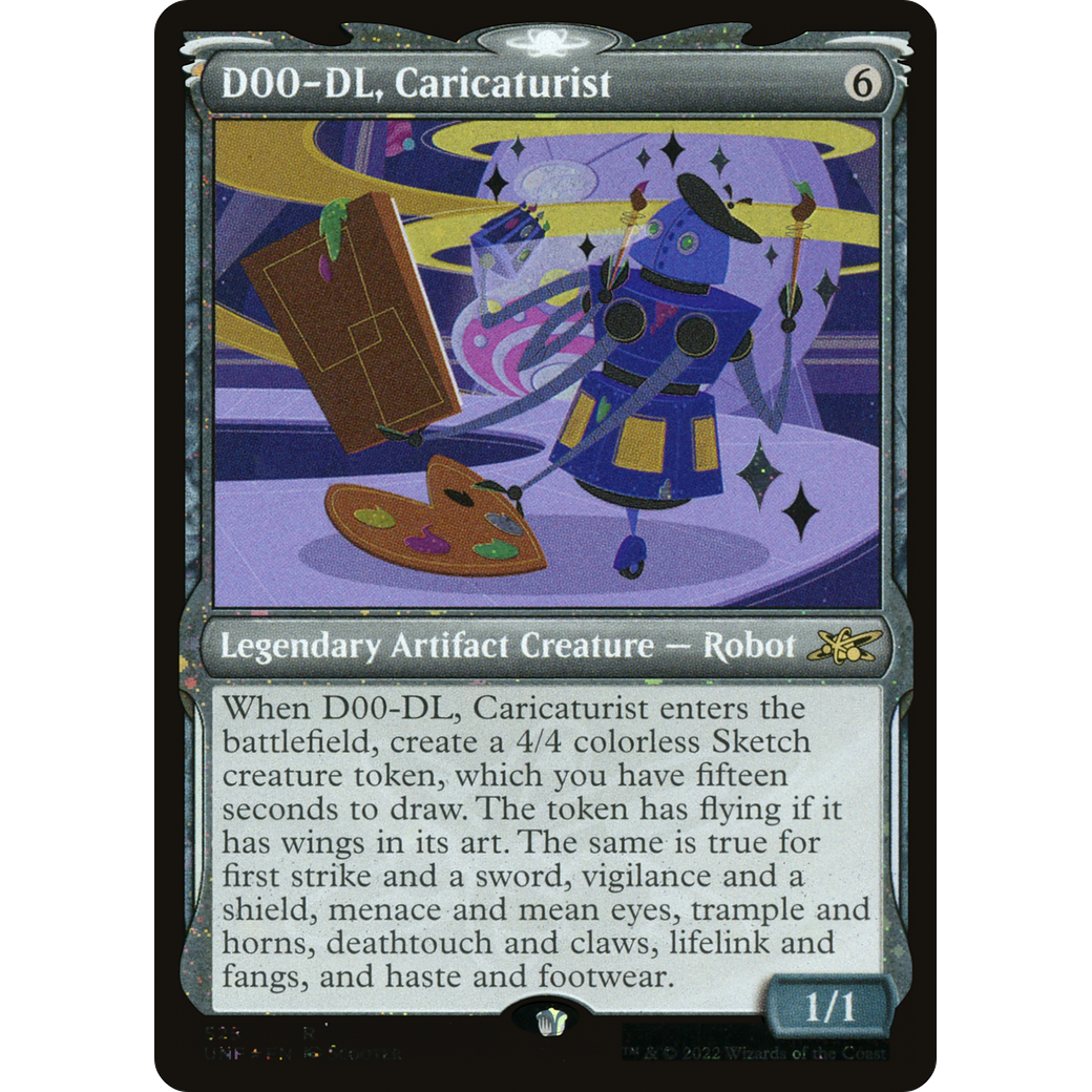 D00-DL, Caricaturist (Showcase) (Galaxy Foil) (UNF-525) - Unfinity: (Showcase) Foil