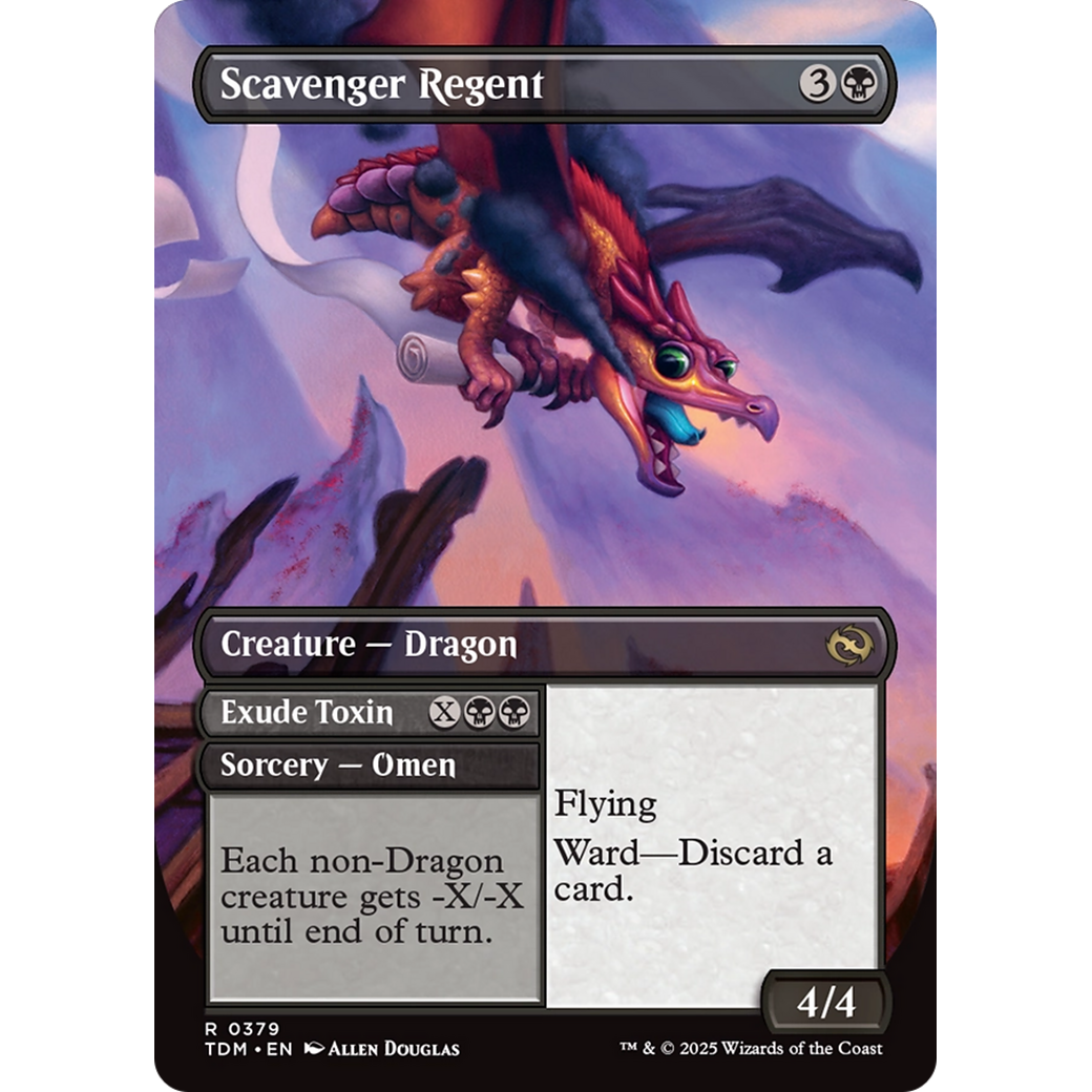 Scavenger Regent // Exude Toxin // Scavenger Regent (TDM-379) - Tarkir: Dragonstorm (Borderless) Foil