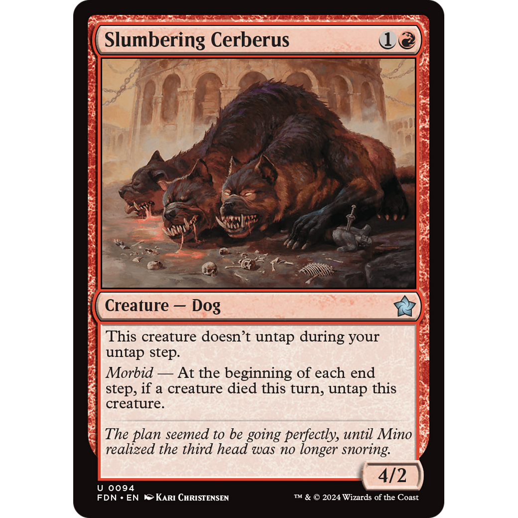 Slumbering Cerberus (FDN-094) - Foundations Foil