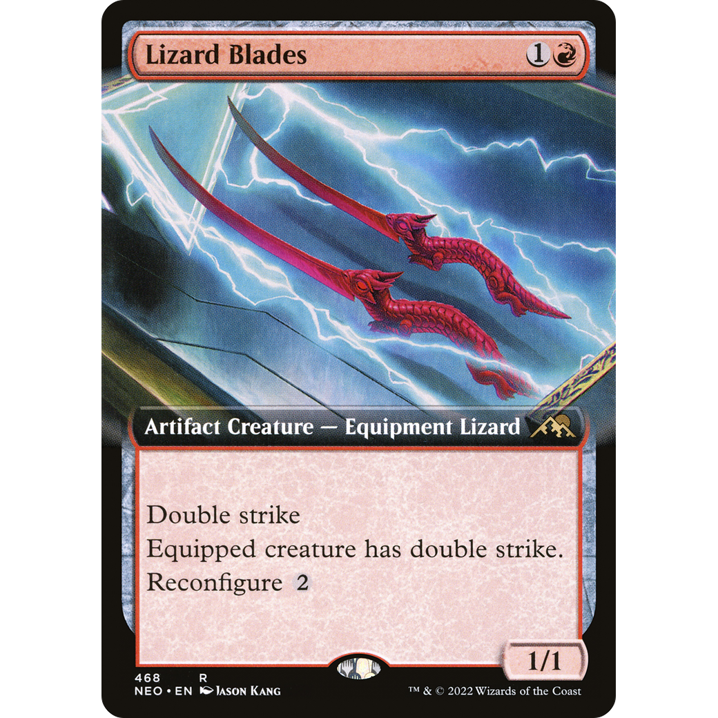 Lizard Blades (NEO-468) - Kamigawa: Neon Dynasty: (Extended Art) Foil