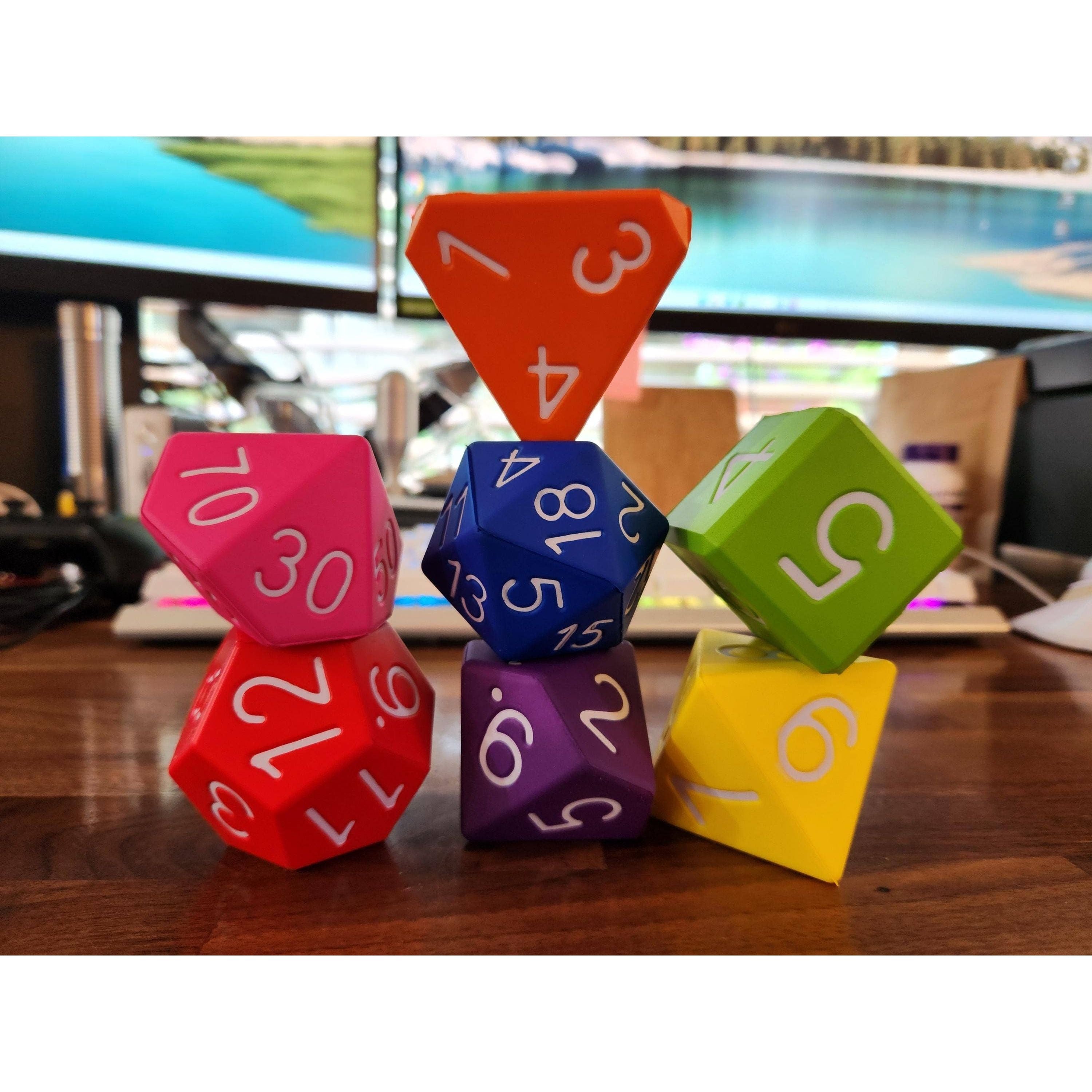 Big Foam Dice 2 inch Polyhedral Set (7 dice) by Zucati
