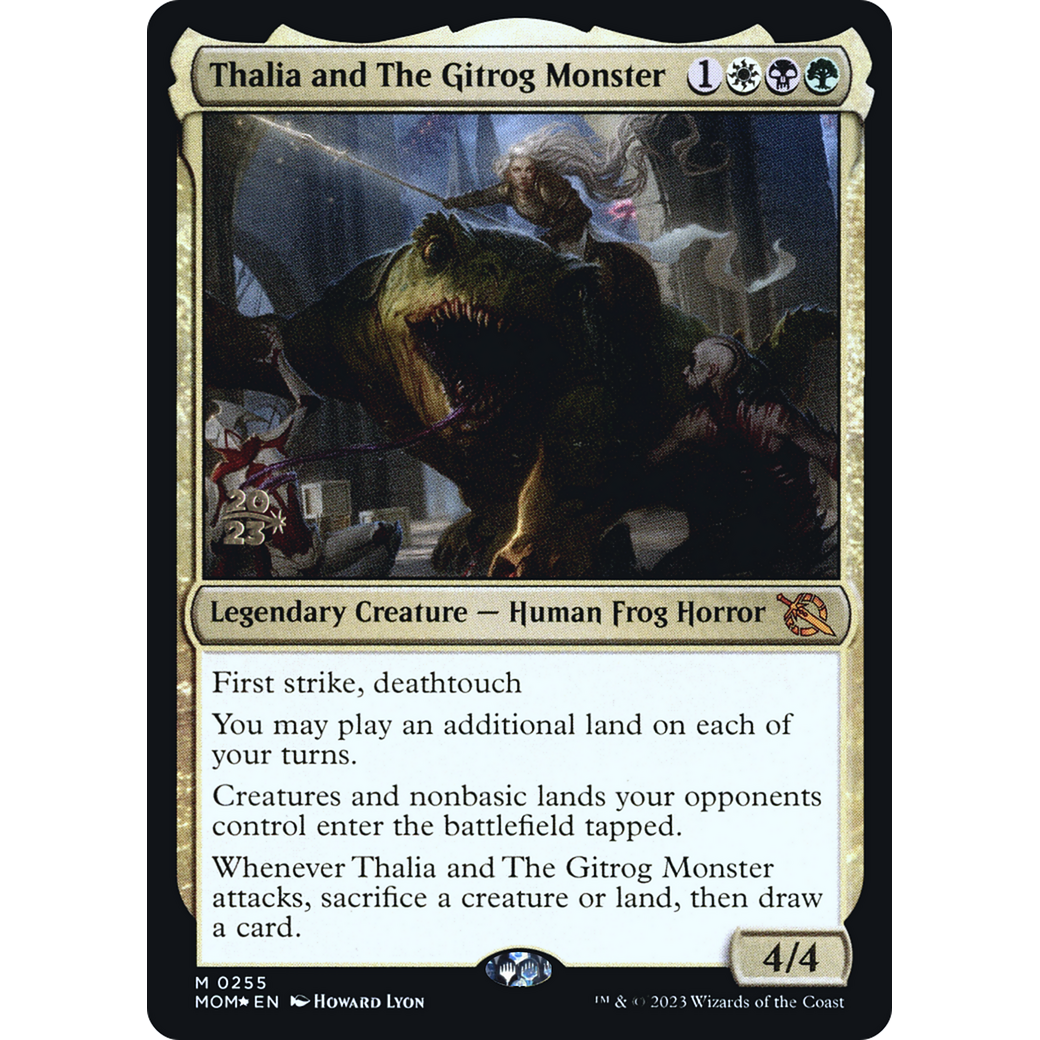 Thalia and The Gitrog Monster (PRE-255S) - March of the Machine Promos Foil