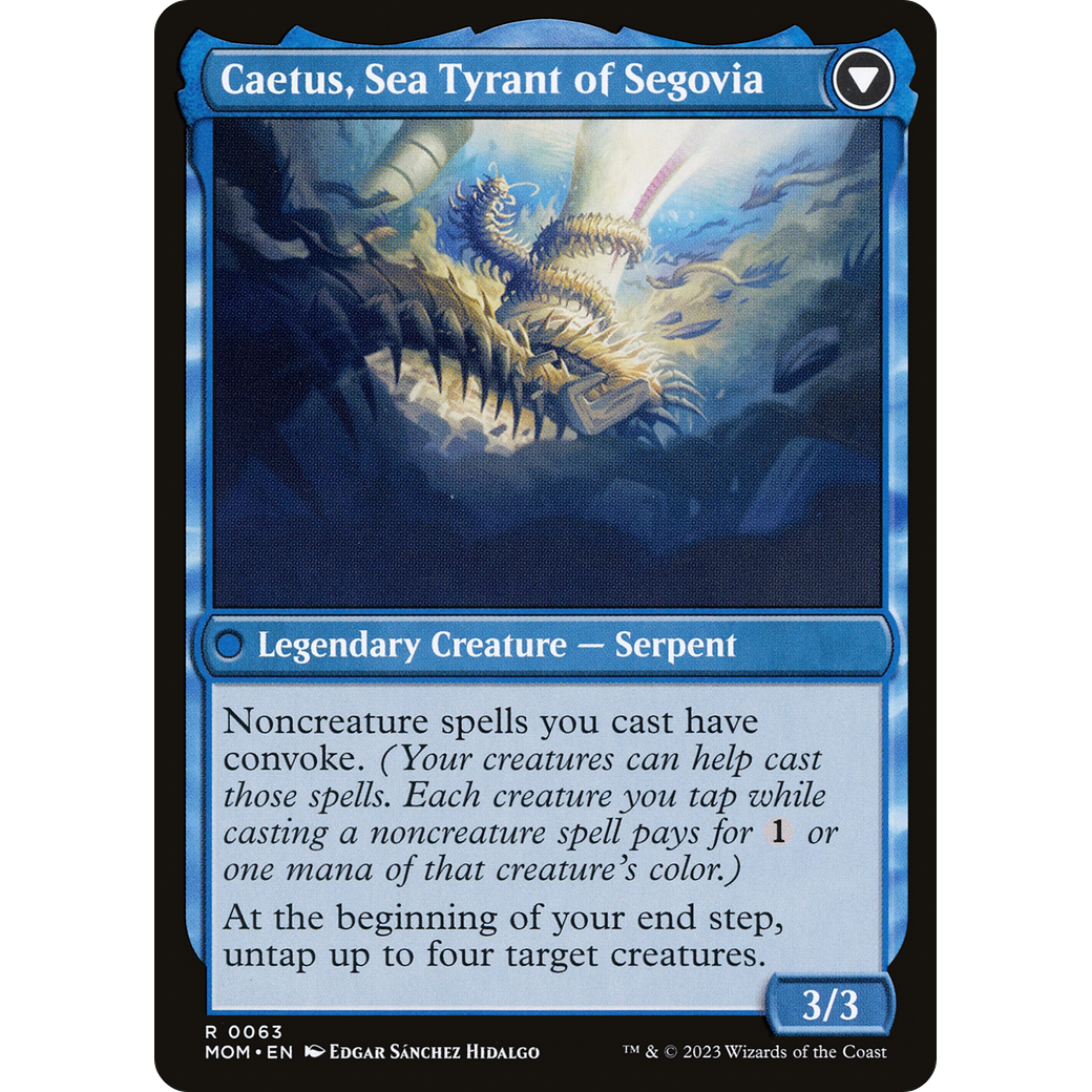 Invasion of Segovia // Caetus, Sea Tyrant of Segovia (MOM-063) - March of the Machine Foil