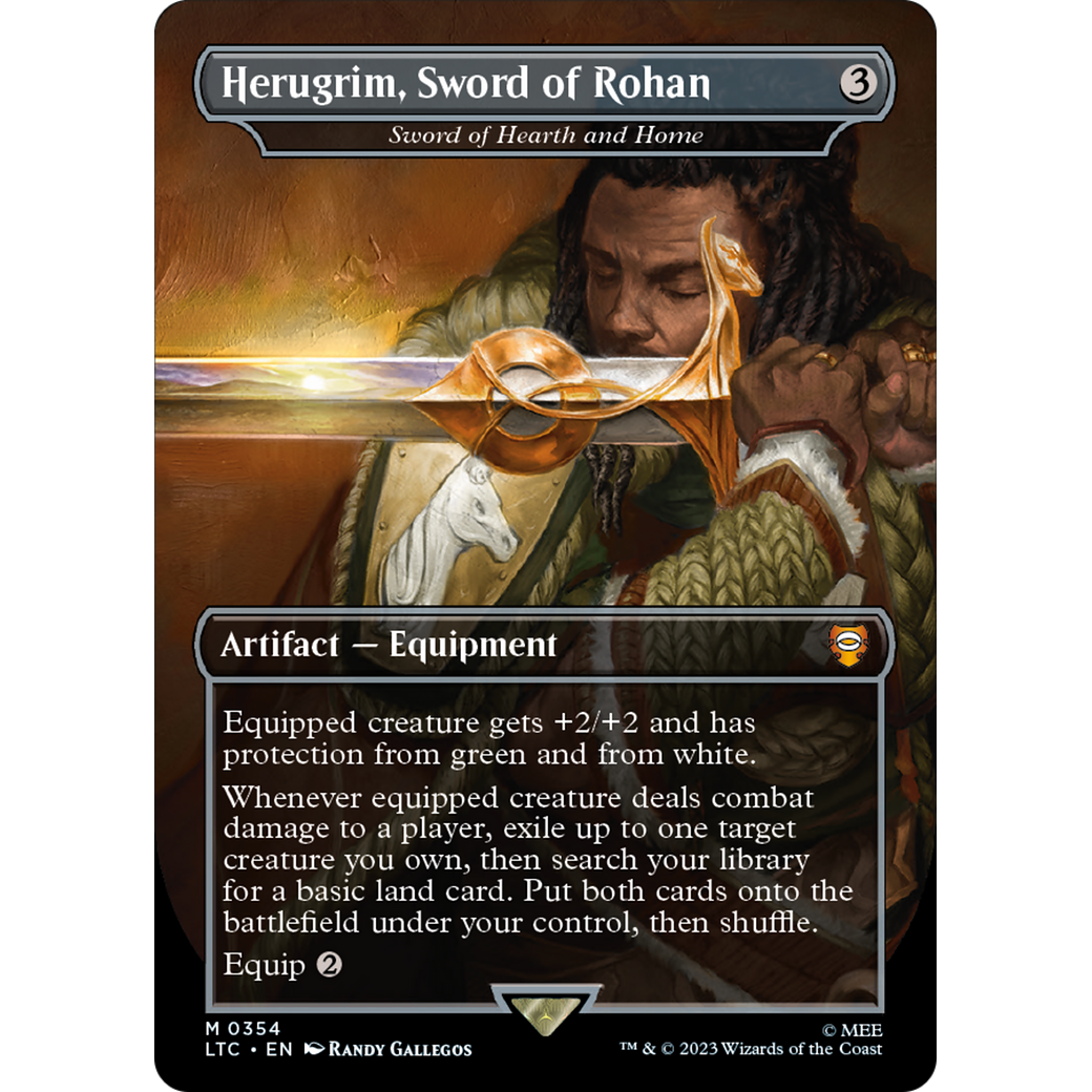Sword of Hearth and Home (LTC-354) - Tales of Middle-earth Commander / Herugrim, Sword of Rohan (Borderless) Foil