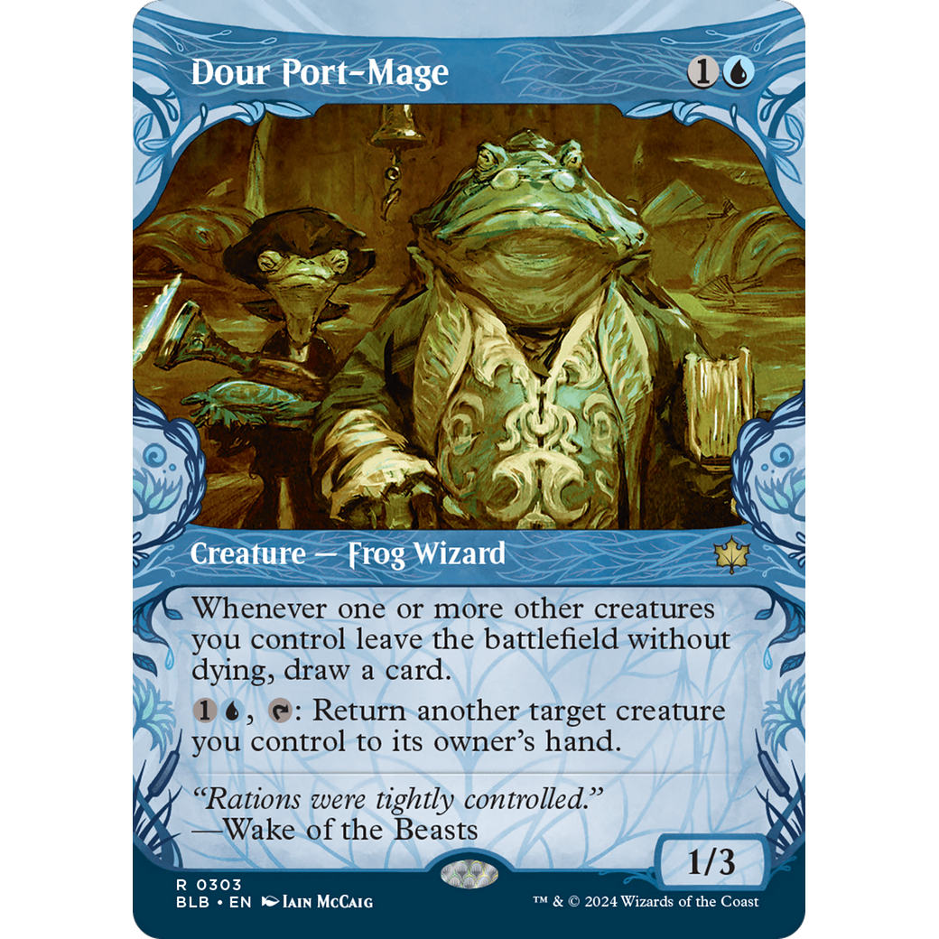 Dour Port-Mage (BLB-303) - Bloomburrow: (Showcase) (Borderless)