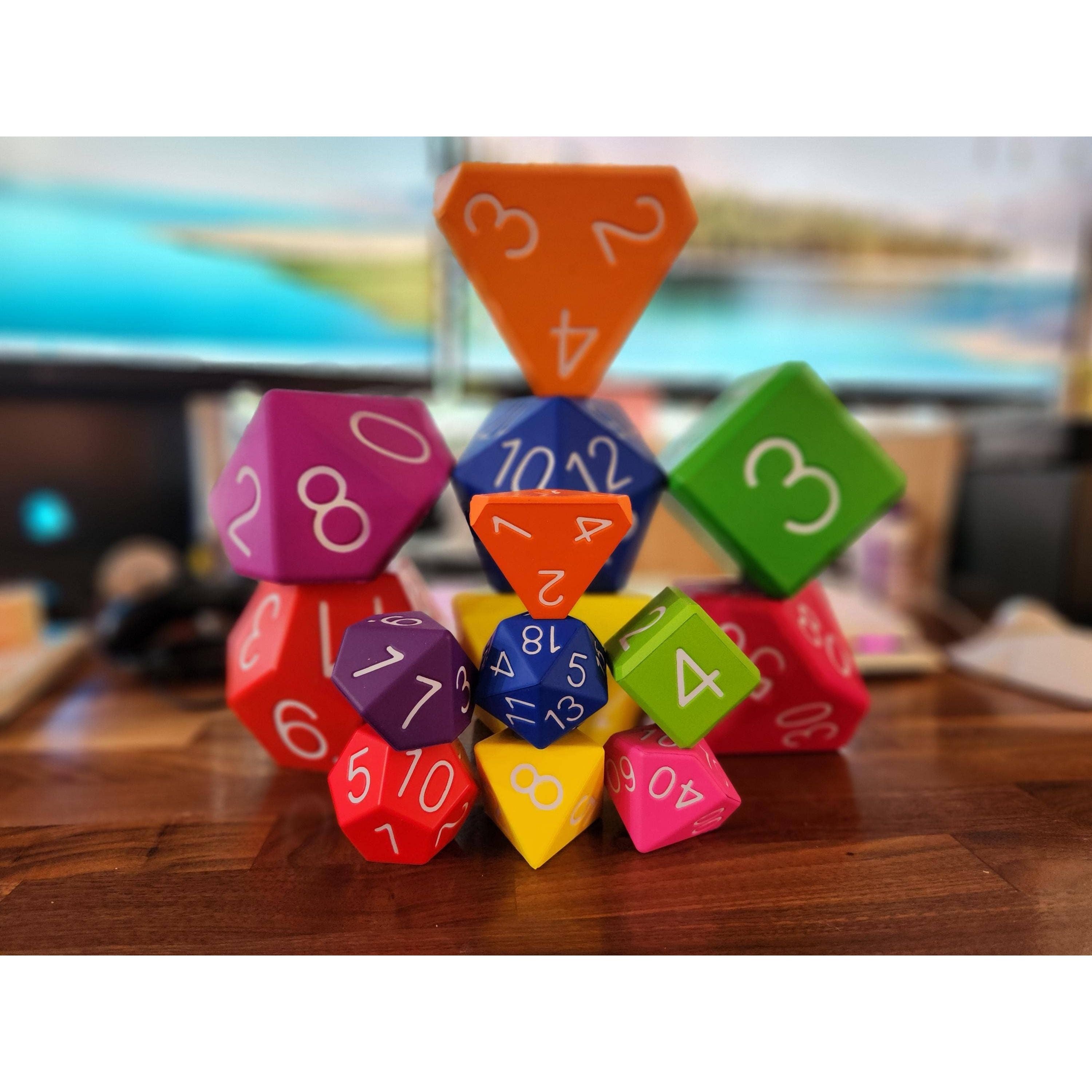 Big Foam Dice 2 inch Polyhedral Set (7 dice) by Zucati