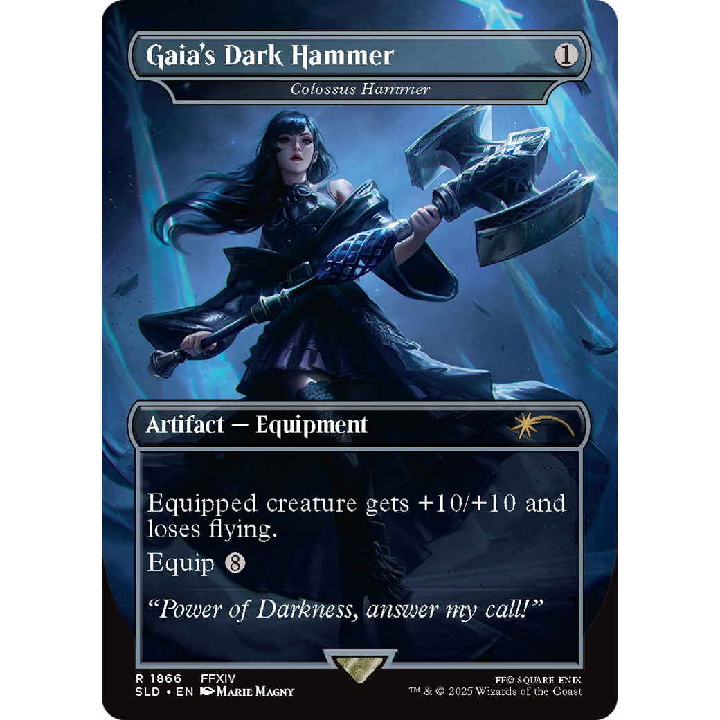 Gaia's Dark Hammer - Colossus Hammer (SLD-1866) - Secret Lair Drop / Gaia's Dark Hammer (Borderless)