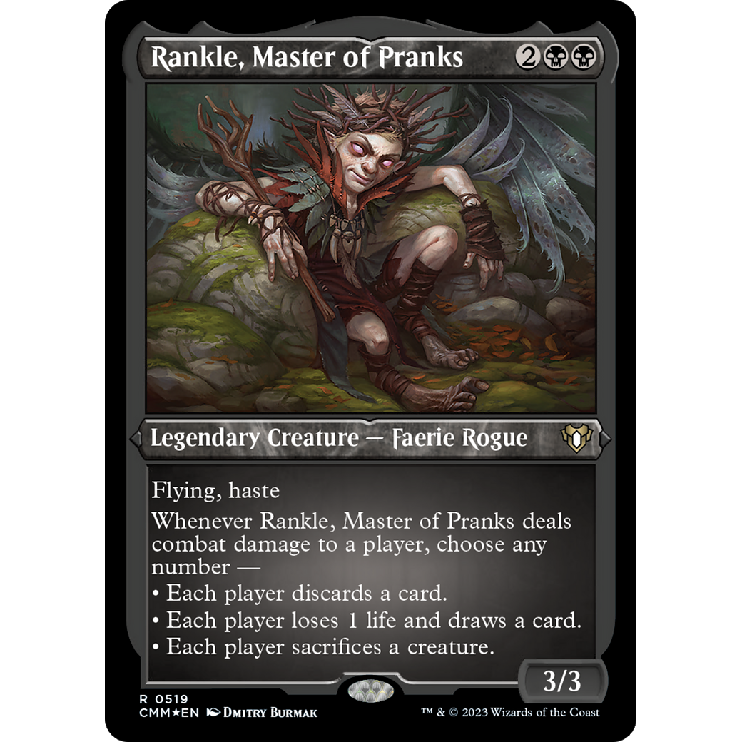 Rankle, Master of Pranks (CMM-519) - Commander Masters Etched Foil