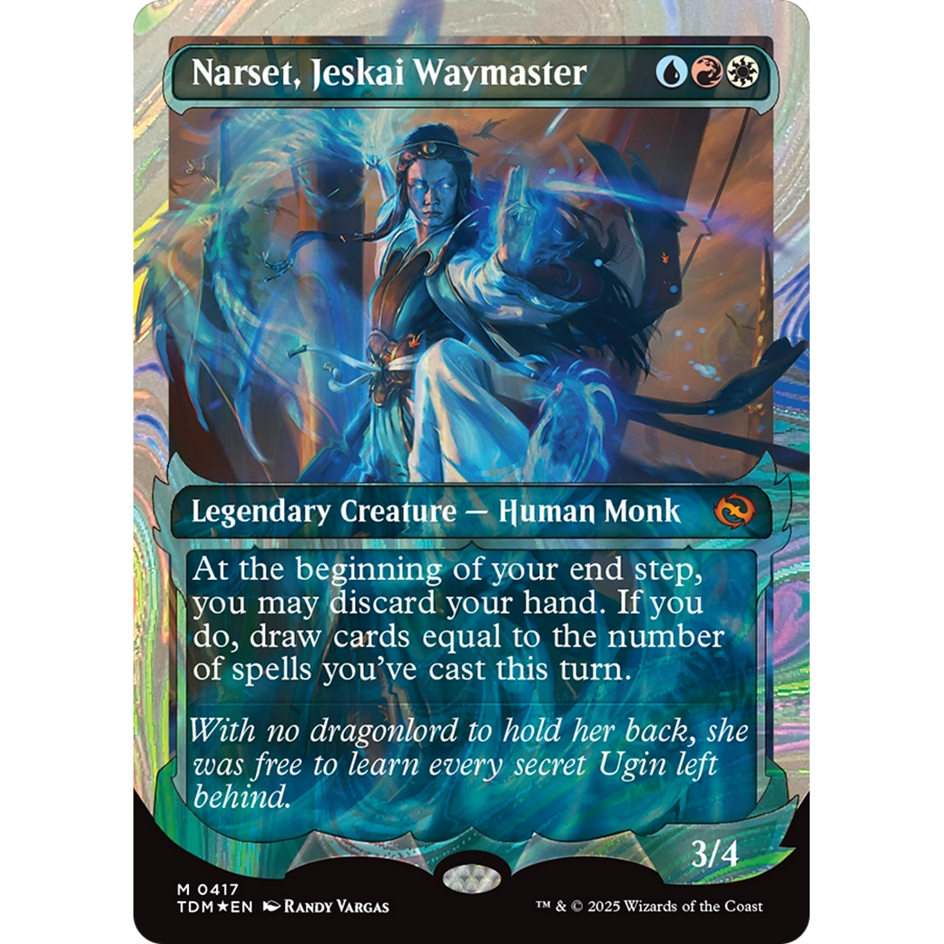 Narset, Jeskai Waymaster (TDM-417) - Tarkir: Dragonstorm: (Showcase) (Borderless) Foil