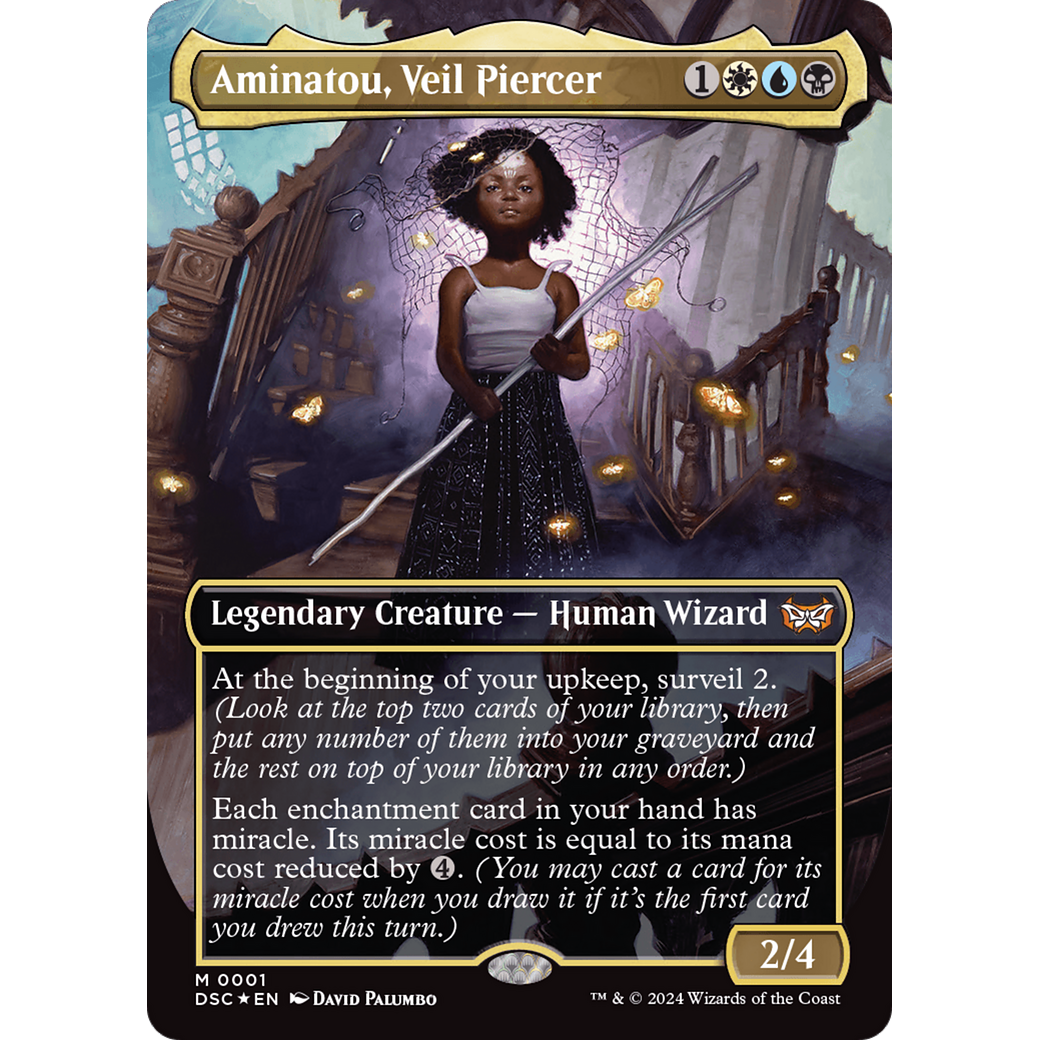 Aminatou, Veil Piercer (DSC-001) - Duskmourn: House of Horror Commander (Borderless) Foil