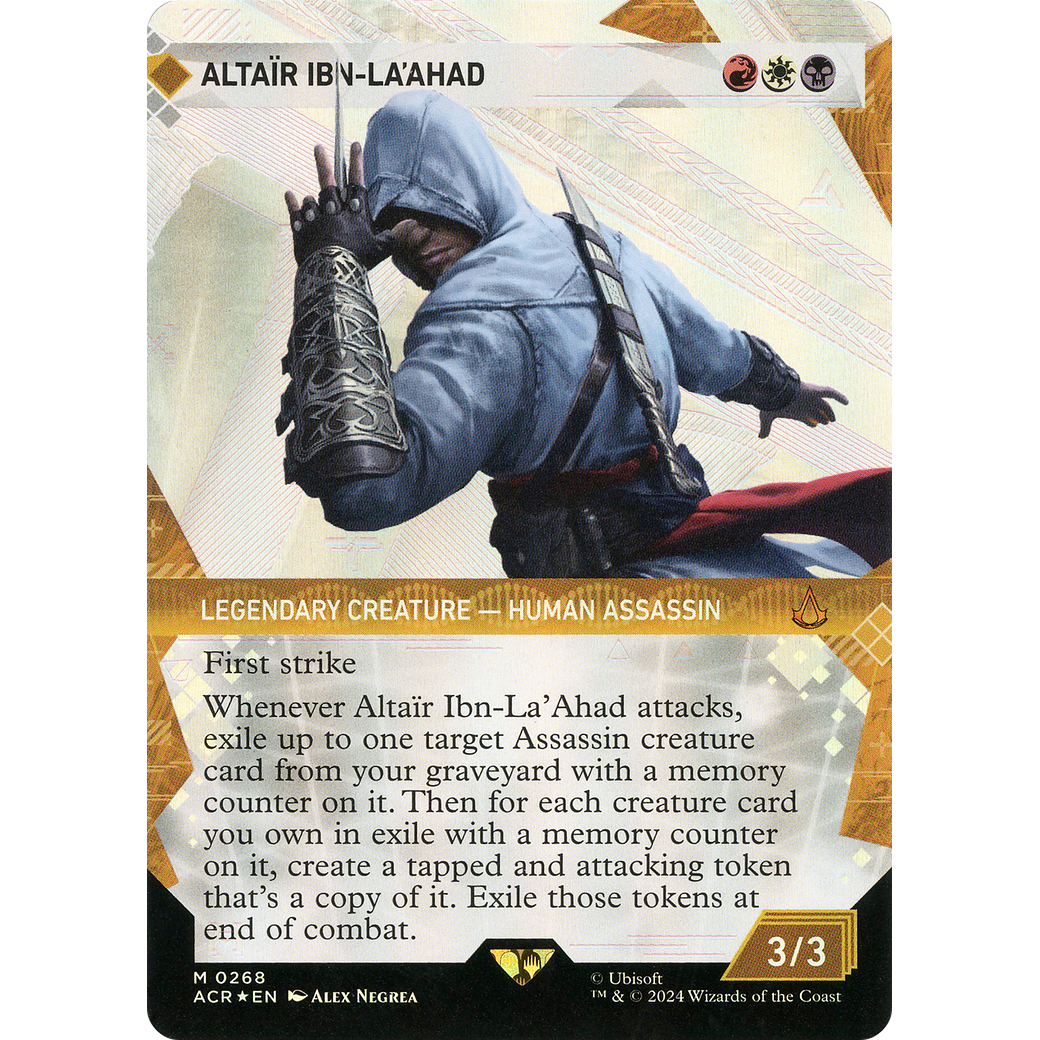 Altair Ibn-La'Ahad (Showcase) (Textured Foil) (ACR-268) - Assassin's Creed: (Showcase) (Borderless) Foil