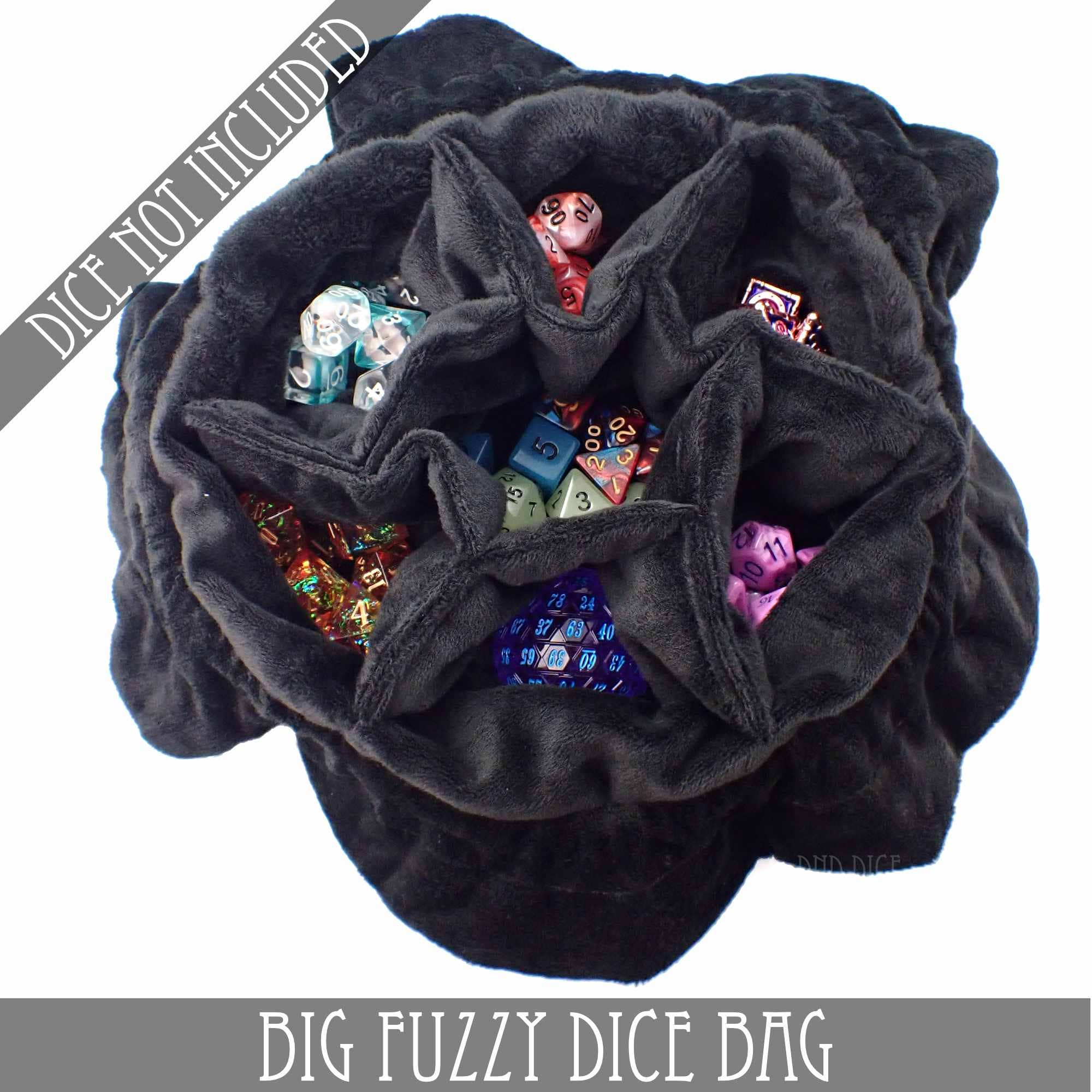 Big Fuzzy Black Dice Bag