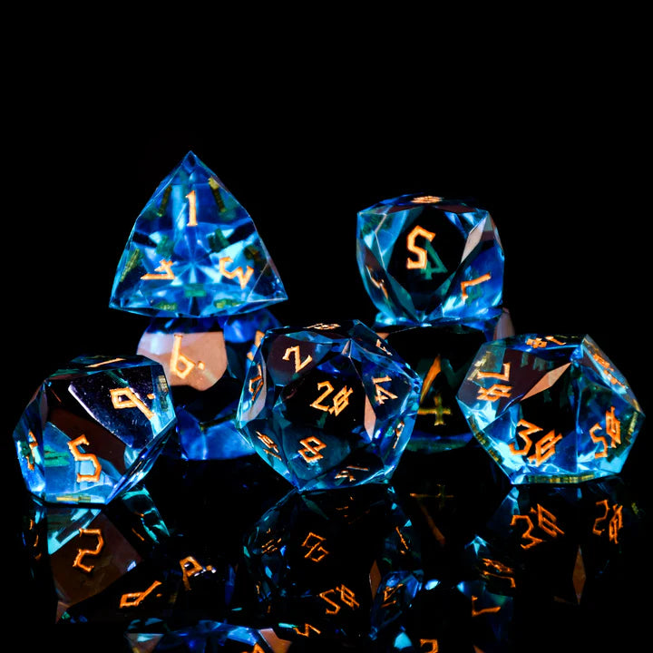 Misty Mountain - Aquamarine Multifaceted (Set of 7)