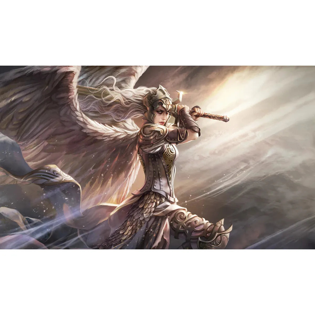 Magic the Gathering: Playmat: Magali Villeneuve: Angel Token (Stitched Edge Playmats)(Pre-Order)