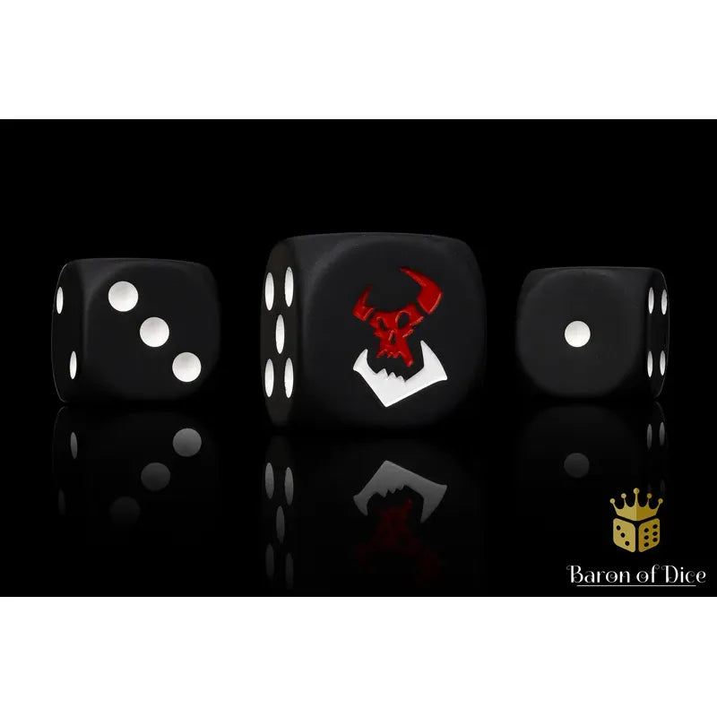 Baron of Dice: Black Orcs Round Wargaming D6 Set 25c