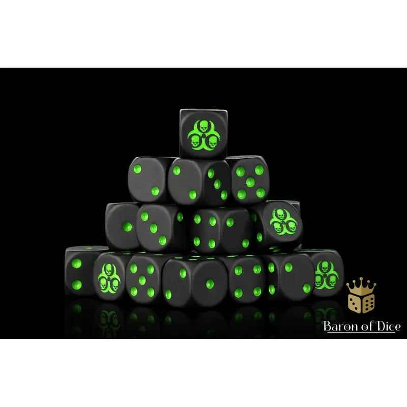 Baron of Dice: Black Plague Round Wargaming D6 Set 25c