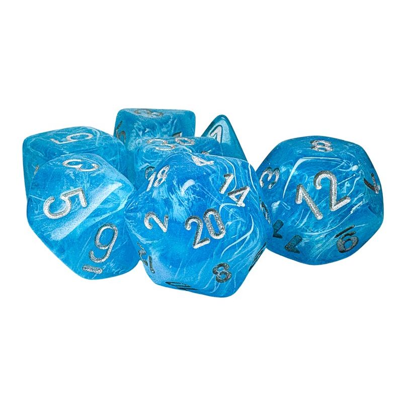Chessex Luminary Sky/Silver Mega-Hedral 7-Dice Set