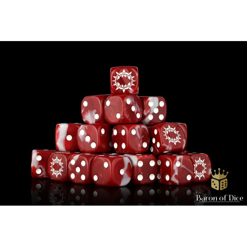 Baron of Dice: Carnage Red Round Wargaming D6 Set 25c
