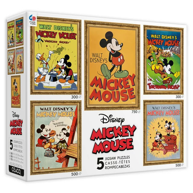 Disney Mickey Mouse Posters 5-in-1 Multipack Puzzles (300, 500, 750 pc)