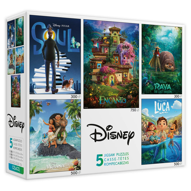 Disney Movie Posters 5-in-1 Multipack Puzzles (300, 500, 750 pc)