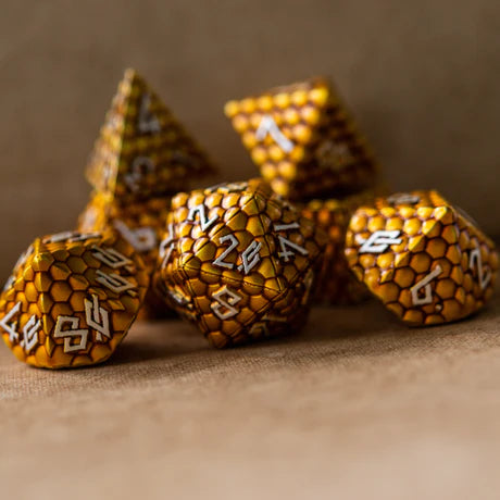 Gold Dragon's Egg - 7-set Metal Dice