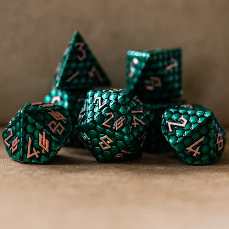 Green Dragon's Egg - 7-set Metal Dice