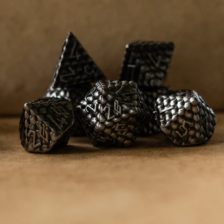 Silver Dragon's Egg - 7-set Metal Dice