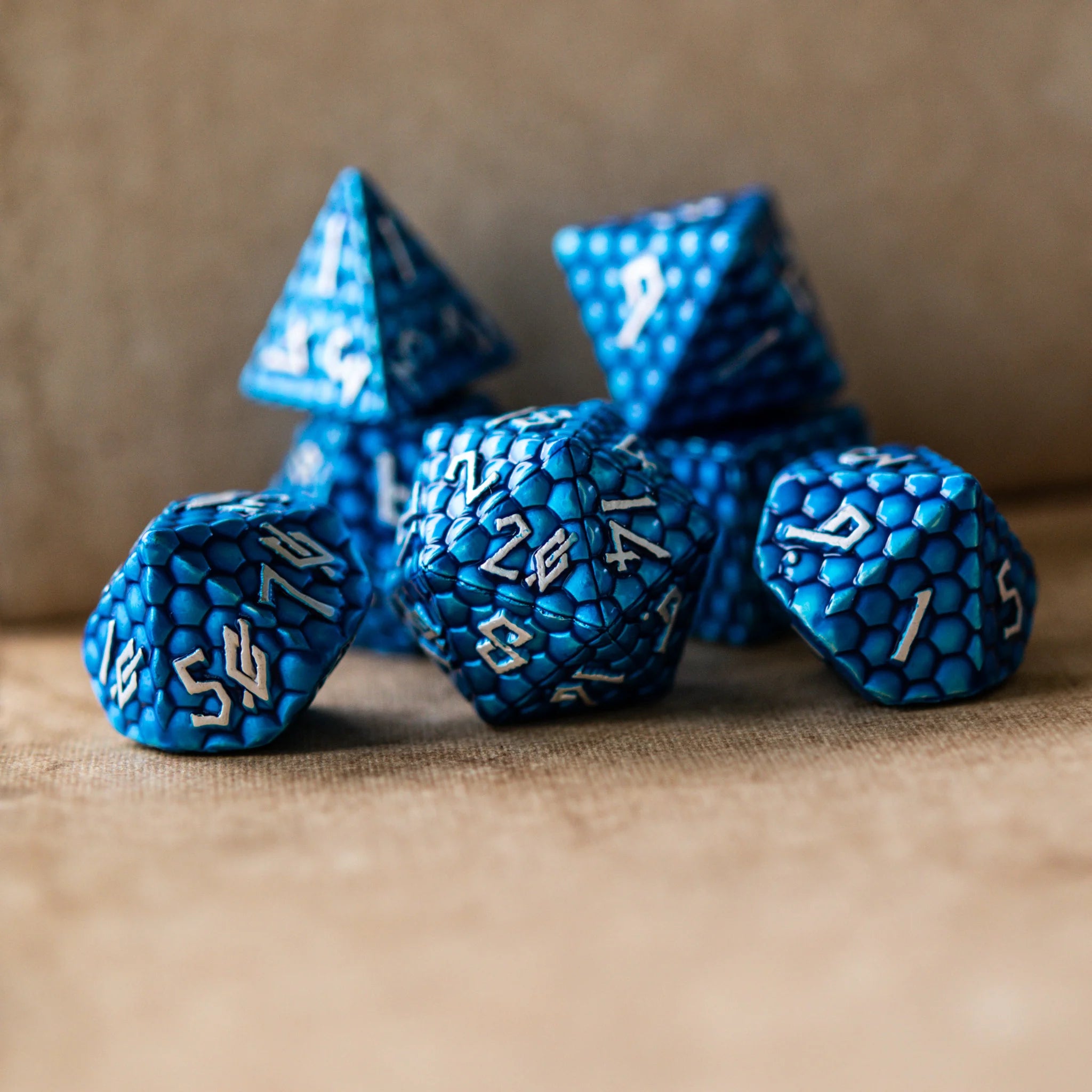 Blue Dragon's Egg - 7-set Metal Dice