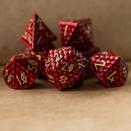 Red Dragon's Egg - 7-set Metal Dice