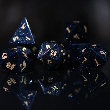 Blue Sandstone - 7-set Stone Dice