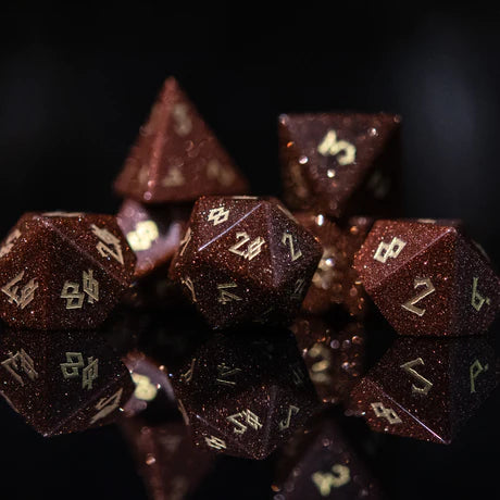 Gold Sandstone - 7-set Stone Dice