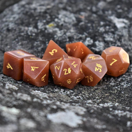 Red Aventurine - 7-set Stone Dice