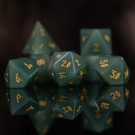 Aventurine Stone - 7-set Stone Dice