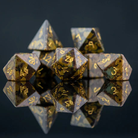 Ajooba Jasper- 7-set Stone Dice