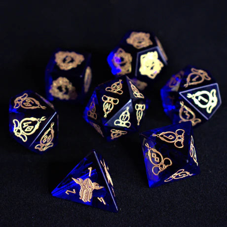 Serpent of Midgard: Blue - 7-set Glass Dice