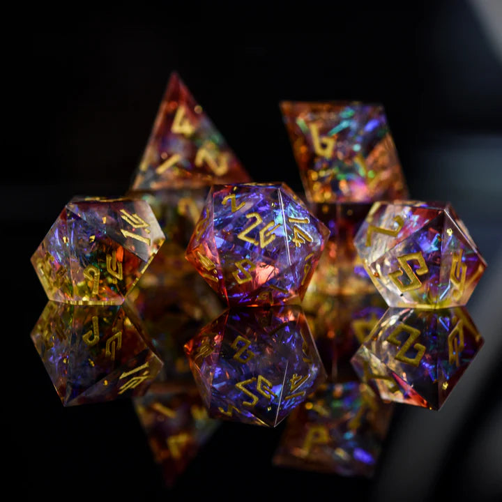 Misty Mountain - Ethereal Light Sharp-Edged - 7-set Resin Dice