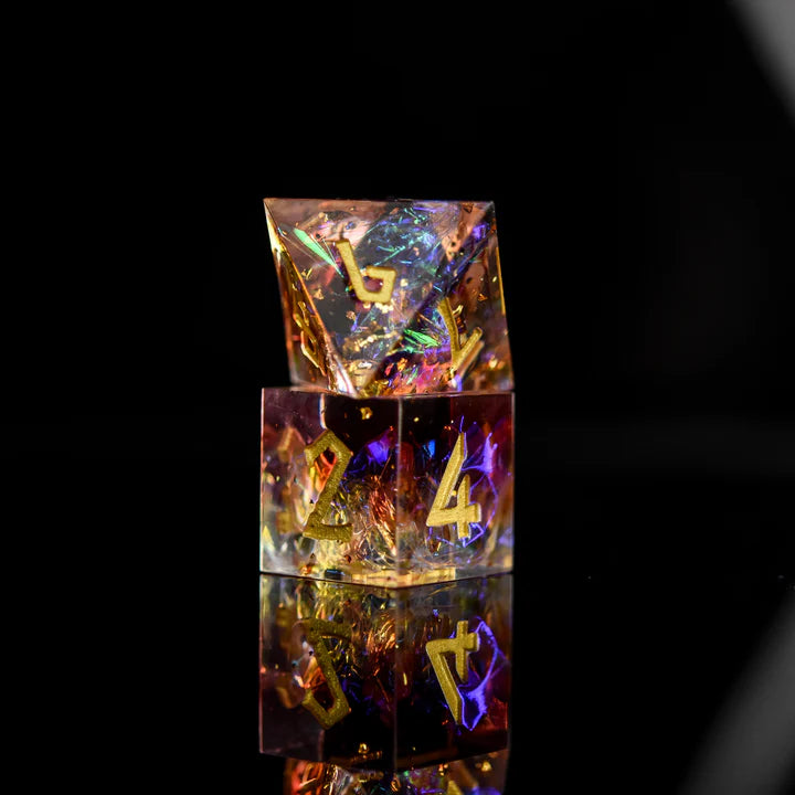 Misty Mountain - Ethereal Light Sharp-Edged - 7-set Resin Dice