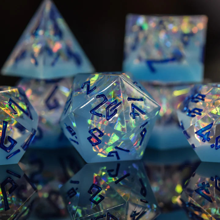 Misty Mountain - Ice Storm Sharp-Edged - 7-set Resin Dice