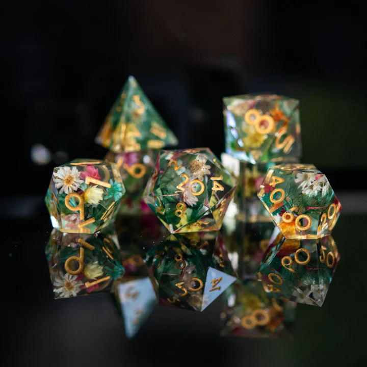 Misty Mountain - Botanical Gardens Sharp-Edged - 7-set Resin Dice
