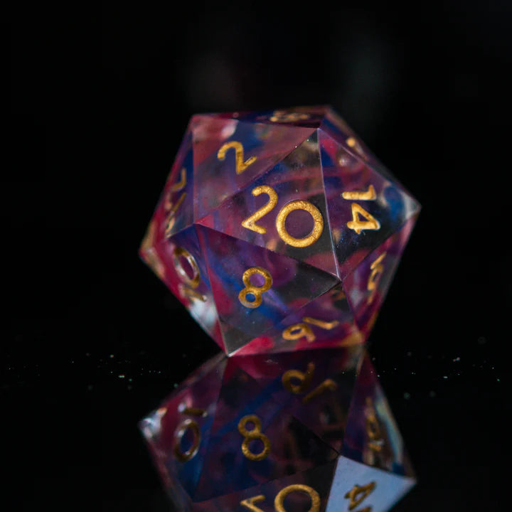 Misty Mountain - Plasma Gold Sharp-Edged - 7-set Resin Dice