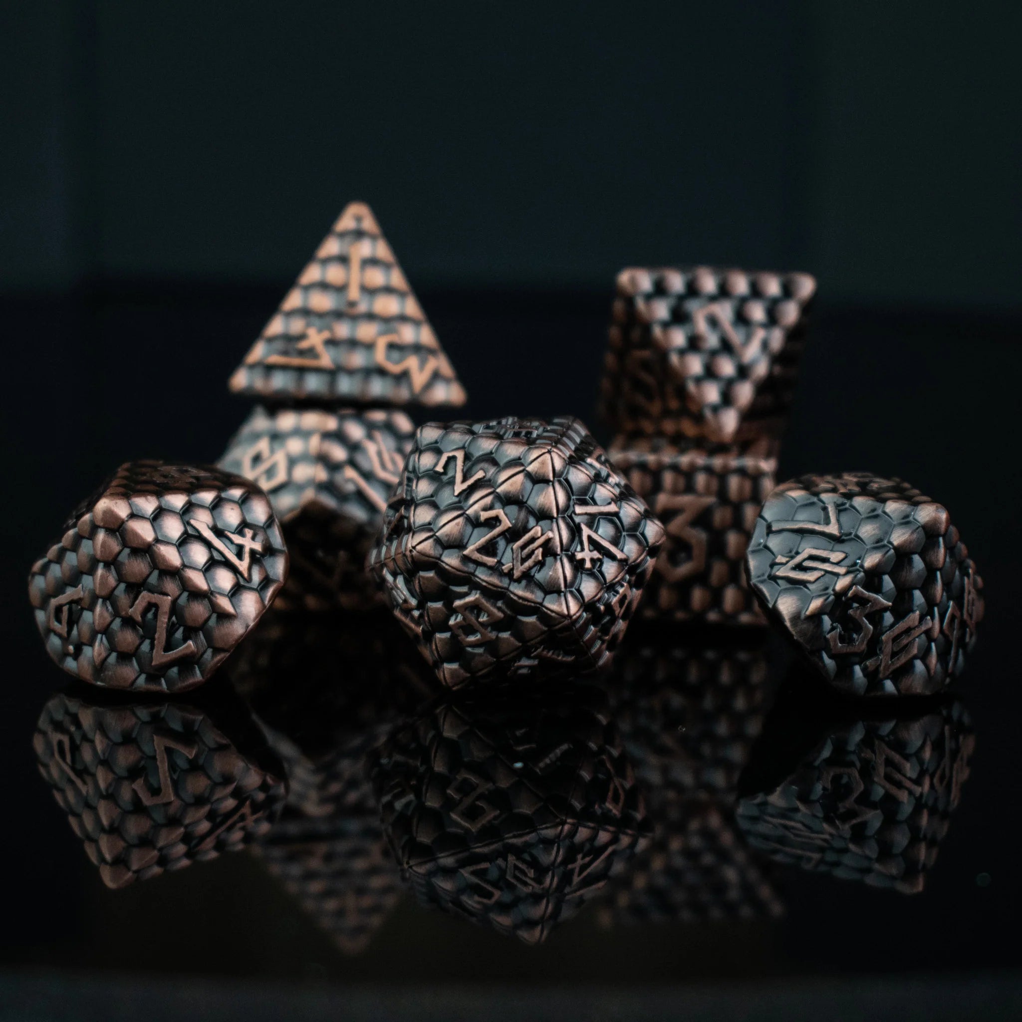 Bronze Dragon's Egg - 7-set Metal Dice