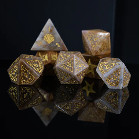 Glass Dice: Siren's Song: Fossilized Coral - 7-set