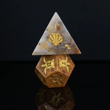 Glass Dice: Siren's Song: Fossilized Coral - 7-set