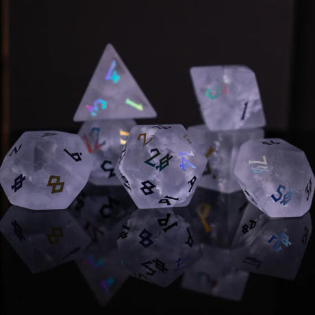 Bifrost Raised Lava - 7-set Glass Dice