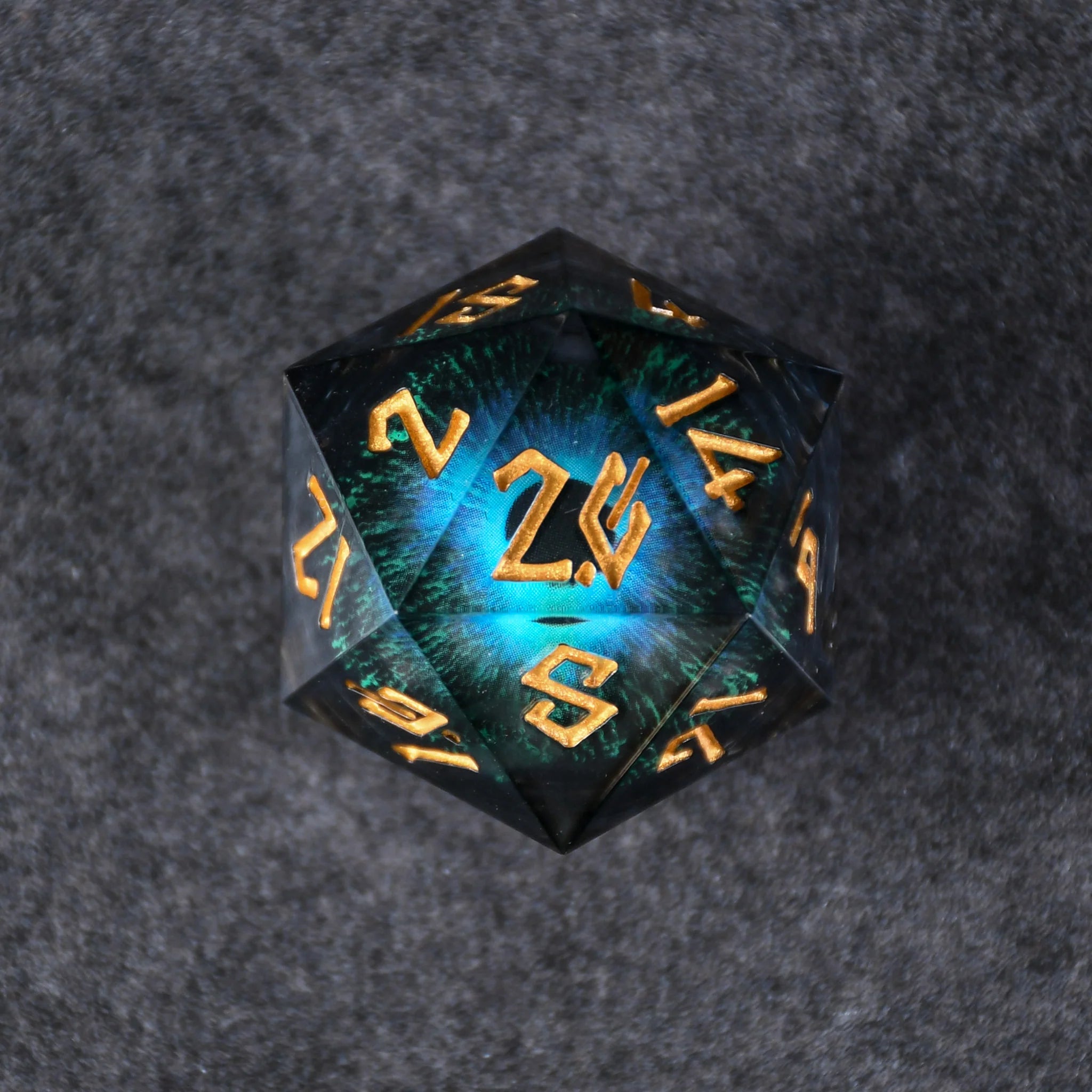 The Omnipotent - Black/Gold 30mm D20 Liquid Core