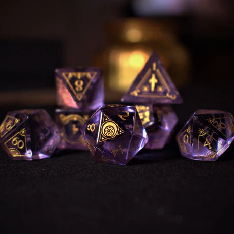 Fabled Mark: Purple - 7-set Glass Dice