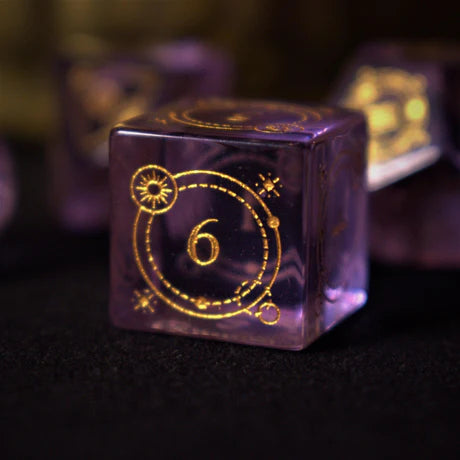 Fabled Mark: Purple - 7-set Glass Dice