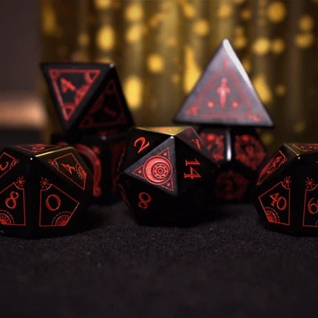 Fabled Mark: Obsidian - 7-set Stone Dice